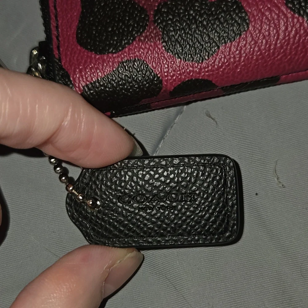 Coach Oselot Corner Zip Wristlet featuring an leopard print red and black. RARE - Picture 2 of 6